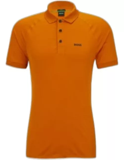 Slim-fit polo shirt in structured jersey- Dark Yellow Men's Polo Shirt