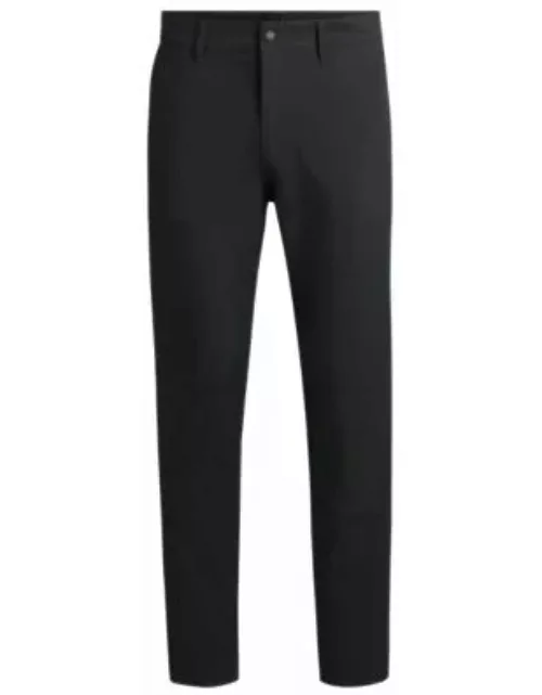Tapered-fit trousers- Black Men's Casual Pant