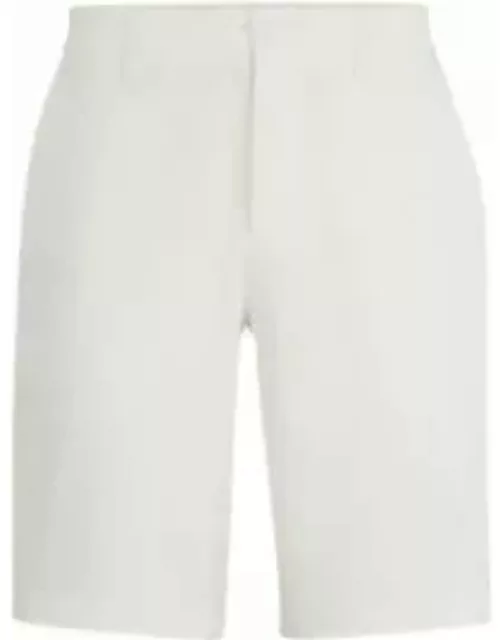 Slim-fit shorts in easy-iron four-way stretch fabric- White Men's Short