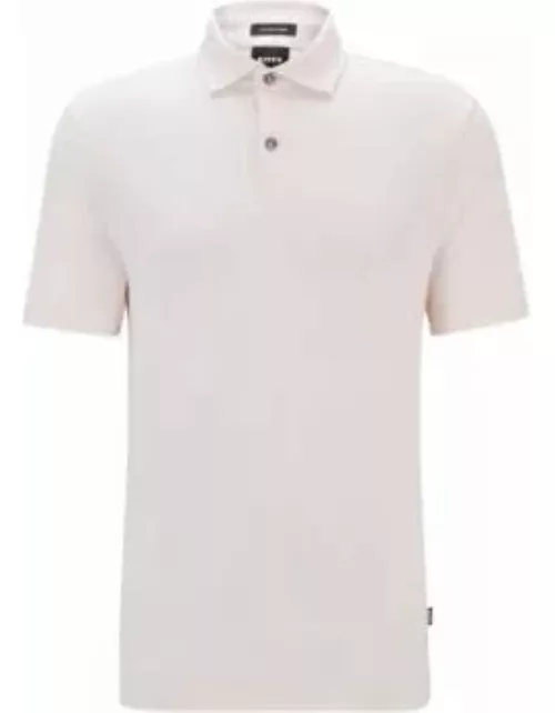 Regular-fit polo shirt in cotton and linen- light pink Men's Polo Shirt