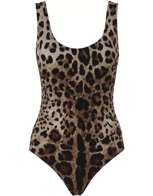 Dolce & Gabbana Leopard Print One Piece Swimsuit