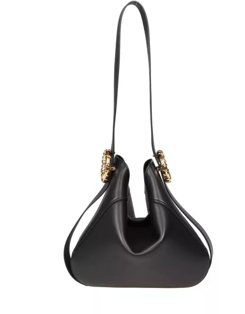 Lanvin Leather Hobo Shoulder Bag With Side Buckle