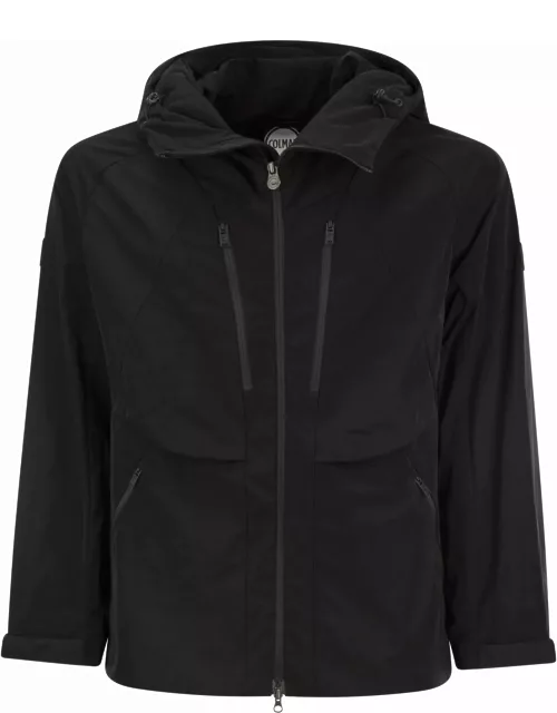 Colmar One-colour Hooded Jacket In Taffeta
