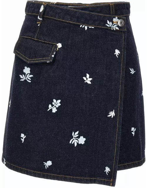Lanvin All-over Embroidery Skirt