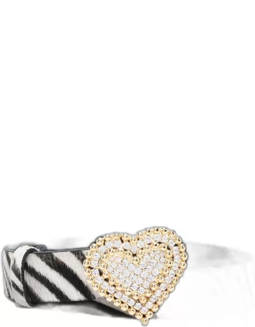 Alessandra Rich Heart Embellished Buckle Belt