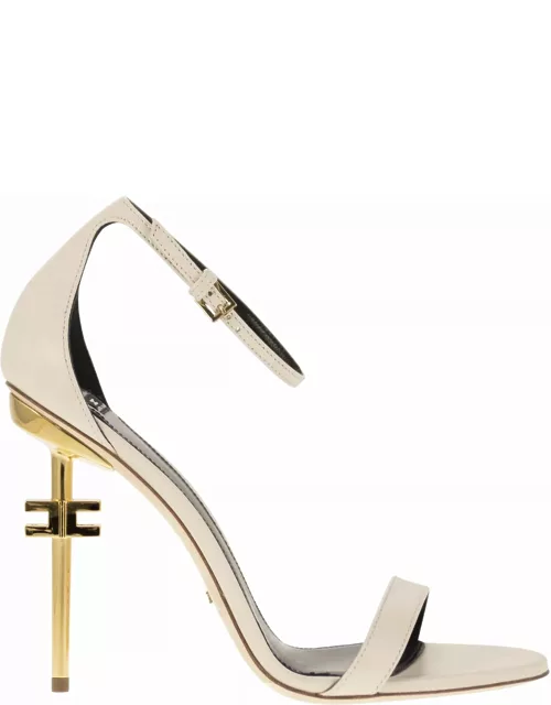 Elisabetta Franchi Leather Sandals With Logo Hee