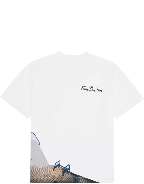 Blue Sky Inn Afterdeck Logo Cotton T-shirt - White