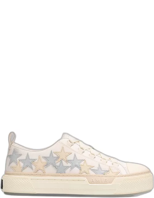 Men's Stars Court Canvas and Leather Low-Top Sneaker