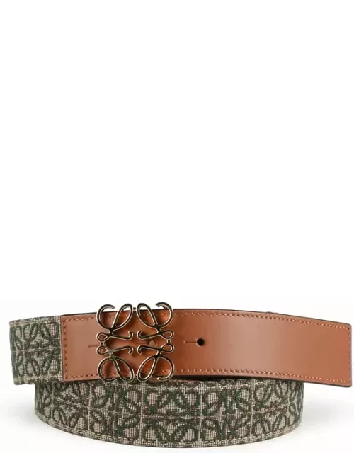 Loewe Anagram Belt In Leather And Jacquard