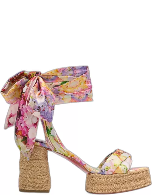 Mariza Du Desert Blooming Ankle-Wrap Red Sole Sandal