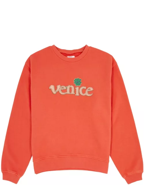 Erl Venice Appliquéd Cotton Sweatshirt - Orange