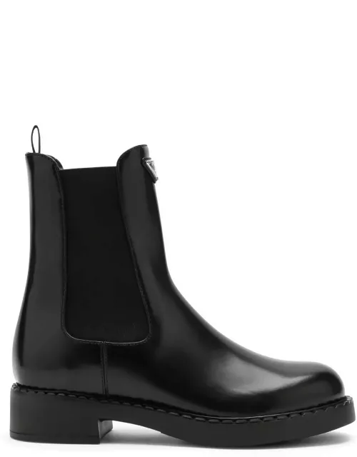 Prada Black Leather Beatles Boot