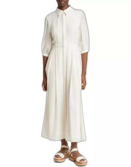 Andy 3/4-Sleeve Belted Maxi Shirtdres
