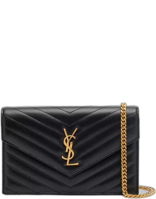Small YSL Wallet on Chain in Quilted Leather
