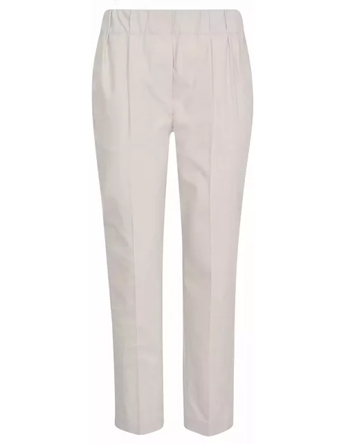 Brunello Cucinelli Elastic Waist Cropped Plain Trouser