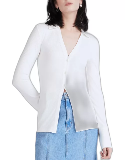 Chandler Rib Button-Front Top