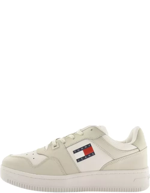 Tommy Jeans Leather Basket Trainers White