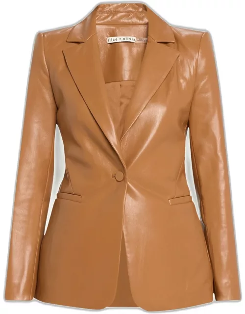 Macey Fitted Vegan Leather Blazer