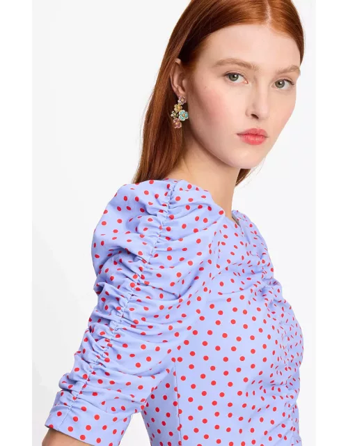 Spring Time Dot Ruched Top
