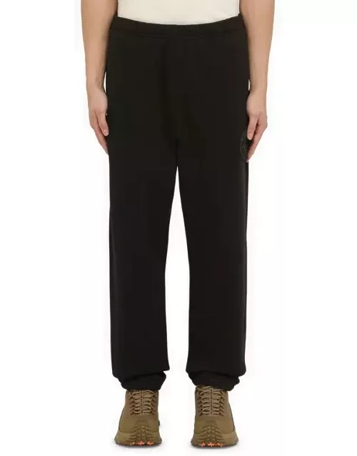 Black cotton sports trousers with logo