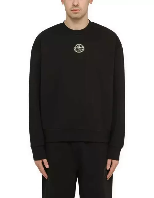 Black cotton sweatshirt with logo