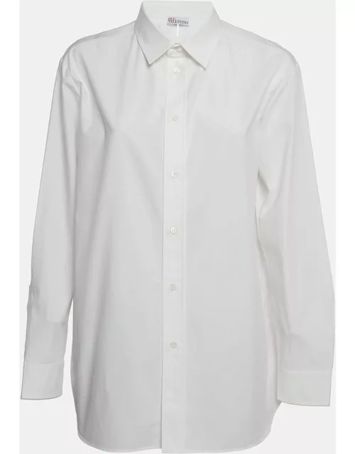 RED Valentino White Cotton Camicia Tie-back Full Sleeve Shirt