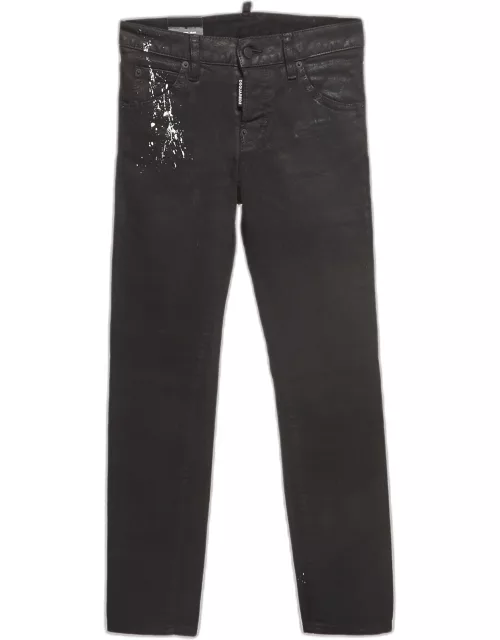 Dsquared2 Black Paint Splash Denim Straight-Leg Jeans M Waist 29''