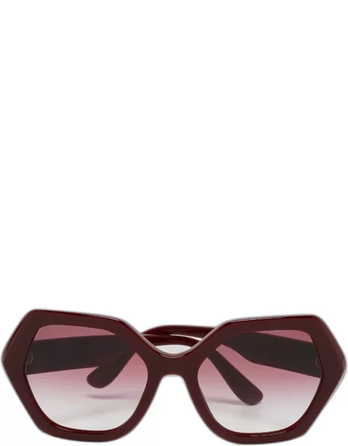 Dolce & Gabbana Burgundy Gradient GG4406 Geometric Sunglasse