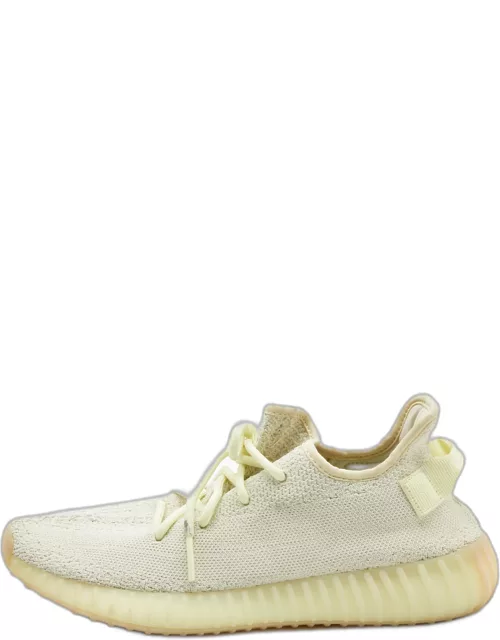 Yeezy x Adidas Light Yellow Knit Fabric Boost 350 V2 Butter Sneaker