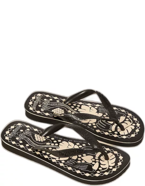 Jungle Scarf Havaianas Sandals, JUNGLE SCARF BLACK /