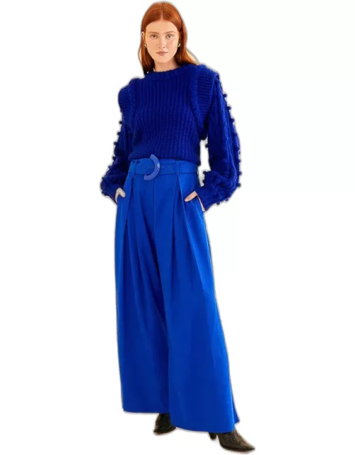 Bright Blue Tailored Pants, BLUE /