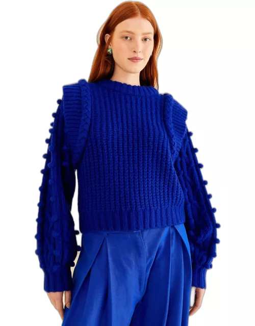 Blue Braided Sweater, BLUE /