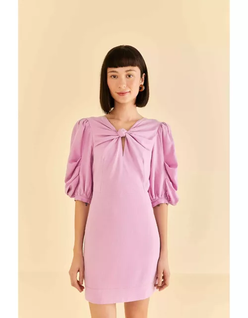 Lilac Short Sleeve Mini Dress, LILAC /
