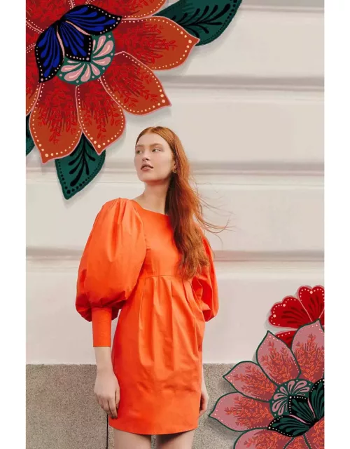 Orange Open Back Mini Dress, VIVID ORANGE /