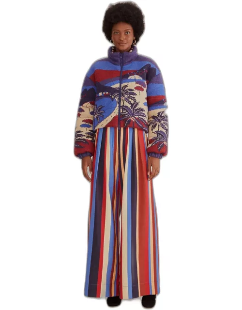 Multicolor Winter Stripes Tailored Pants, WINTER STRIPES MULTICOLOR /