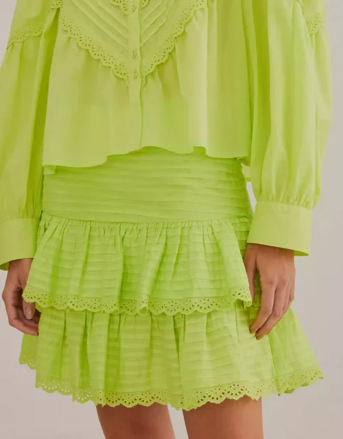Neon Green Mini Skirt, NEON GREEN /