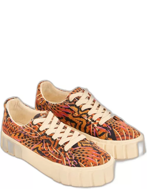 Caramel Macawmouflage Flatform Sneaker, MACAWMOUFLAG CARAMEL /