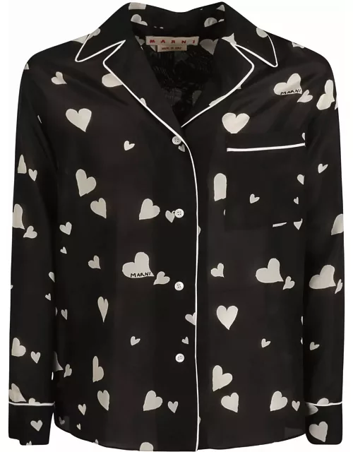 Marni Heart Printed Pajama Shirt
