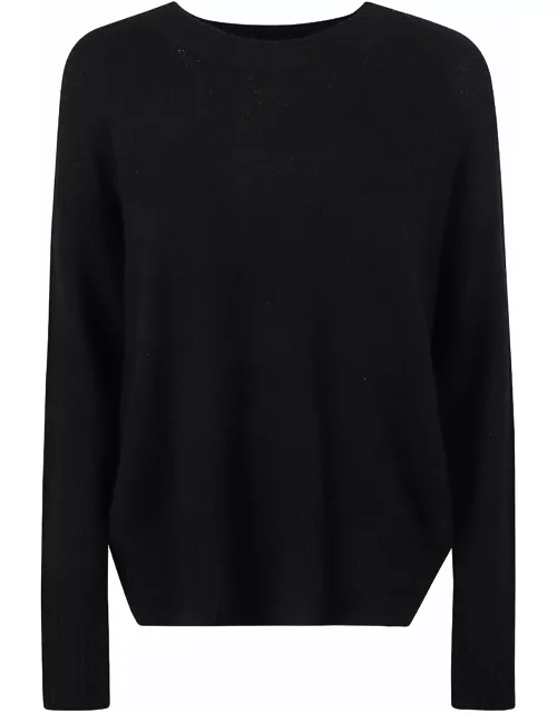 Allude Loose Fit Side Slit Knit Sweater