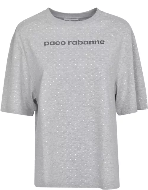 Paco Rabanne Rhinestones Embellished Logo T-shirt