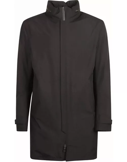 Herno High-neck Plain Zipped Raincoat