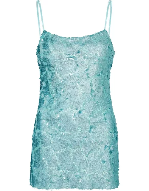 Siedres Yula Sequin Mini Dress - Light Blue - 38 (UK10 / S)