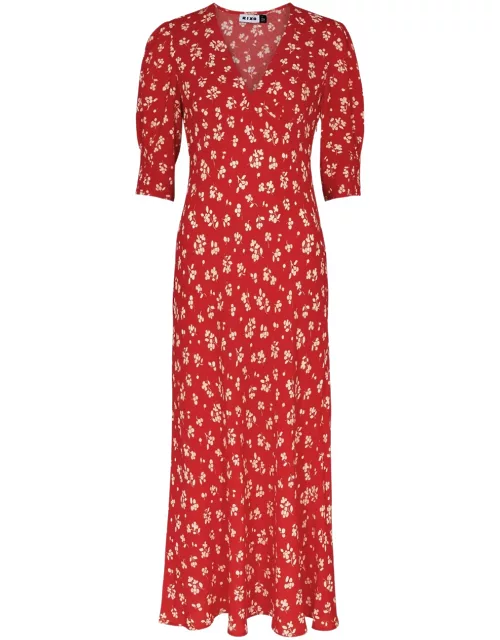 Rixo Zadie Floral-print Midi Dress - Red - L (UK 14 / L)