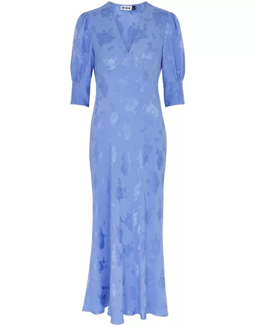 Rixo Zadie Floral-jacquard Midi Dress - Blue - L (UK 14 / L)