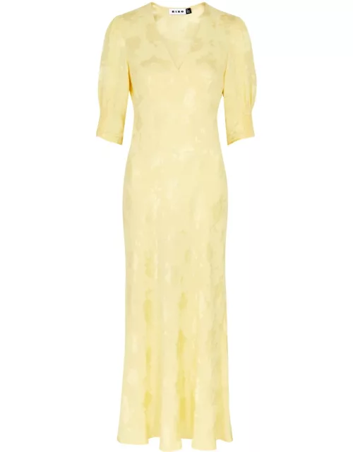 Rixo Zadie Floral-jacquard Midi Dress - Gold - L (UK 14 / L)