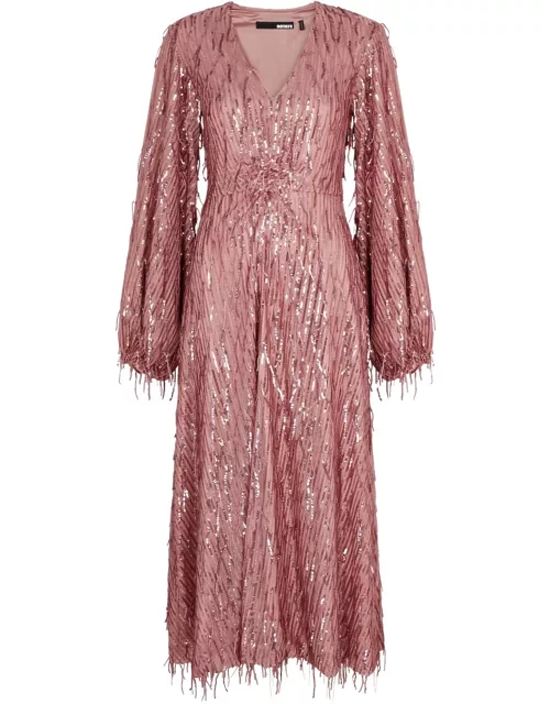 Rotate Birger Christensen Sequin-embellished Midi Dress - Pink - 38 (UK10 / S)