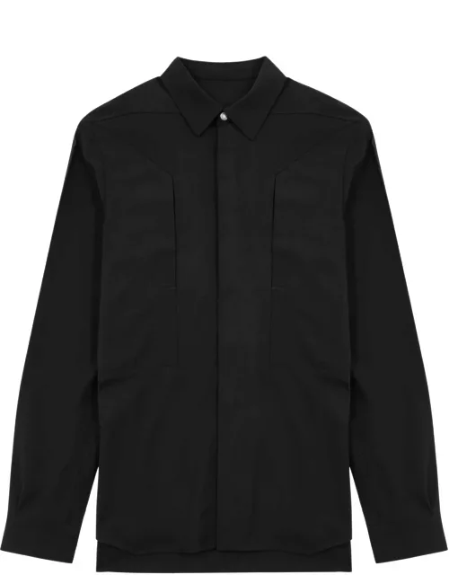 Rick Owens Fog Panelled Wool Shirt - Black - 46 (IT46 / S)