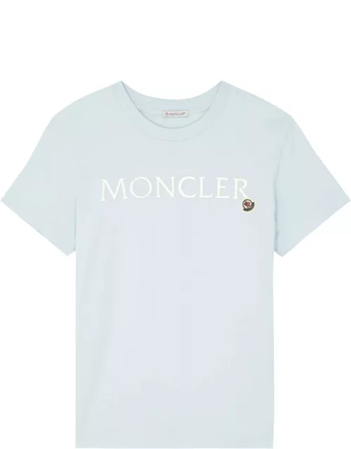 Moncler Logo-embroidered Cotton T-shirt - Light Blue 2 - S (UK 10 / S)