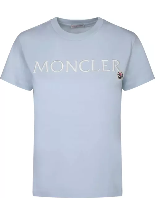 Moncler Logo Light Blue Roundneck T-shirt
