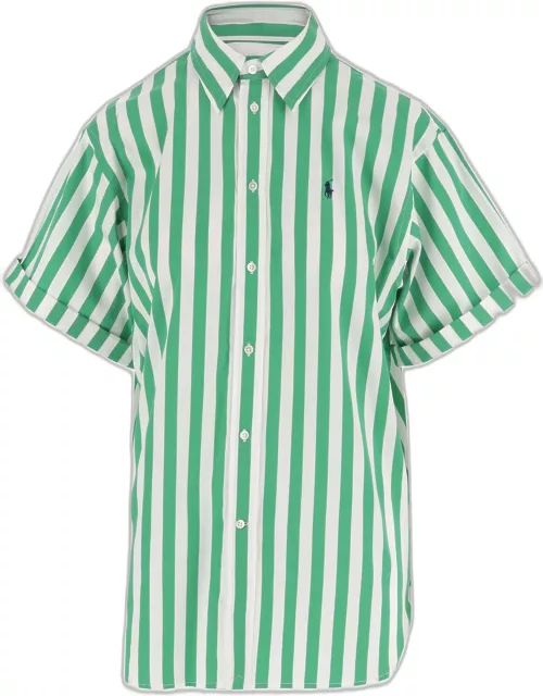 Ralph Lauren Striped Cotton Shirt With Logo
